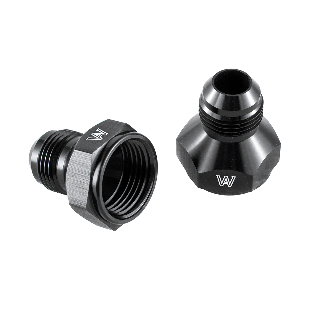 Alloyworks 2Pcs AN12 Female to AN10 Male Flare Reducer Fitting Fuel Cell Bulkhead Adapter