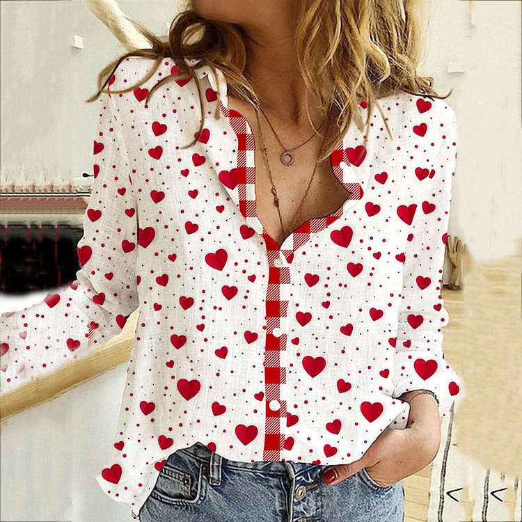 Comstylish Valentine's Day Love Gnomes Long Sleeve Shirt