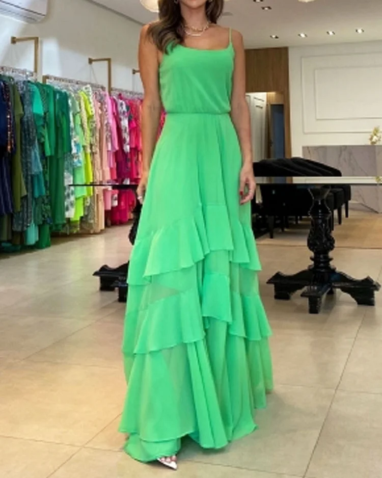 Elegant Solid Color Dress