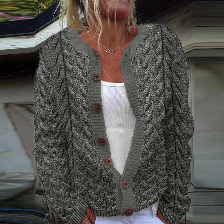 Women's Super Soft Honeycomb Aran Sweater Cardigan