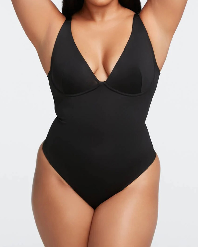 Breast-Covering And Tummy-Controlling Triangle Bodysuit