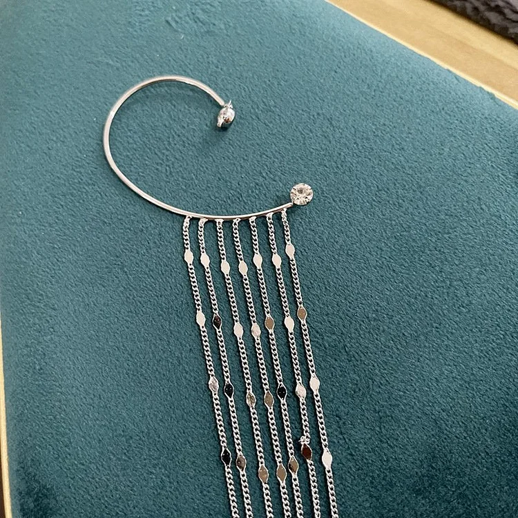 Sterling Silver Long Tassel Earring