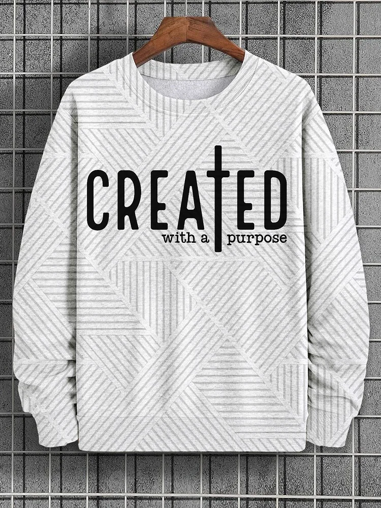 Men's Created With A Purpose Print Casual Sweatshirt