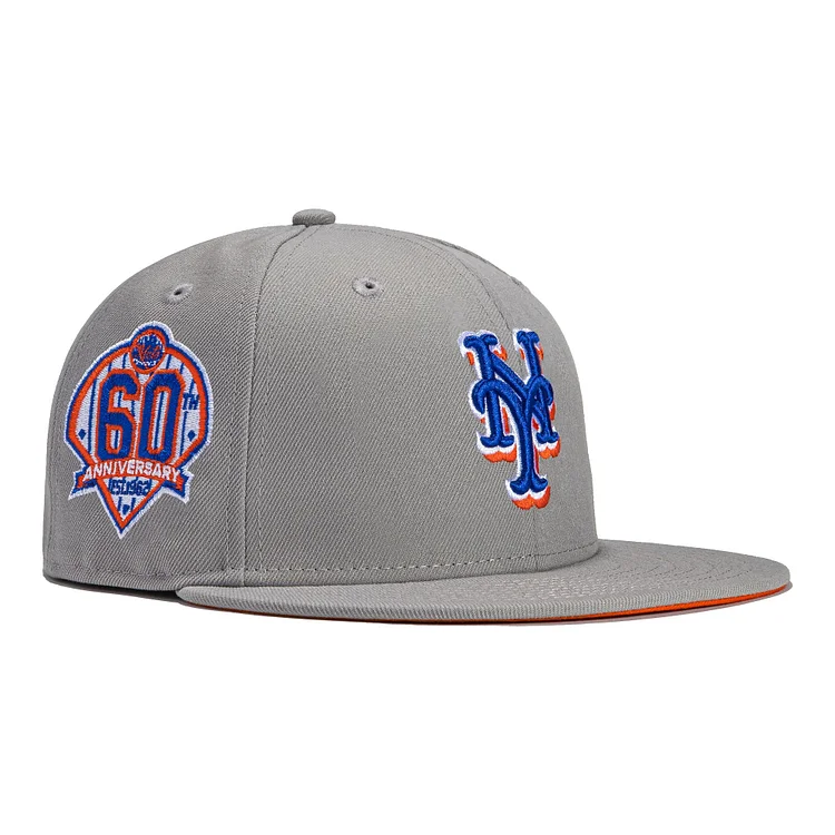 New Era 59Fifty Grey OTC New York Mets 60th Anniversary Patch Hat - Grey QueenFunky