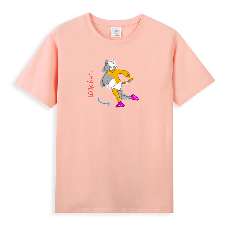 Unisex Just Soso Shirts Cat's Sneaker Light Pink