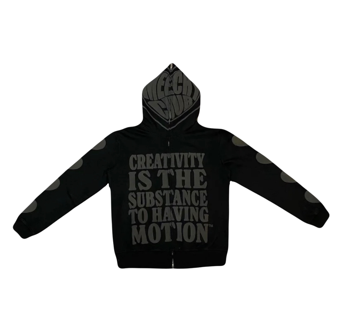 Creativity is the substance to having motion zip up hoodie