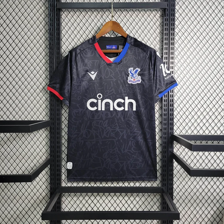 Crystal Palace Third Shirt Top Kit 2023-2024 - Black