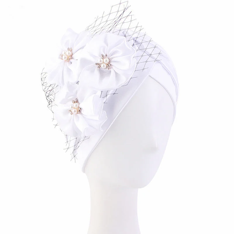 Women's Solid Color Folds Big Flower Wash Wedding Hat