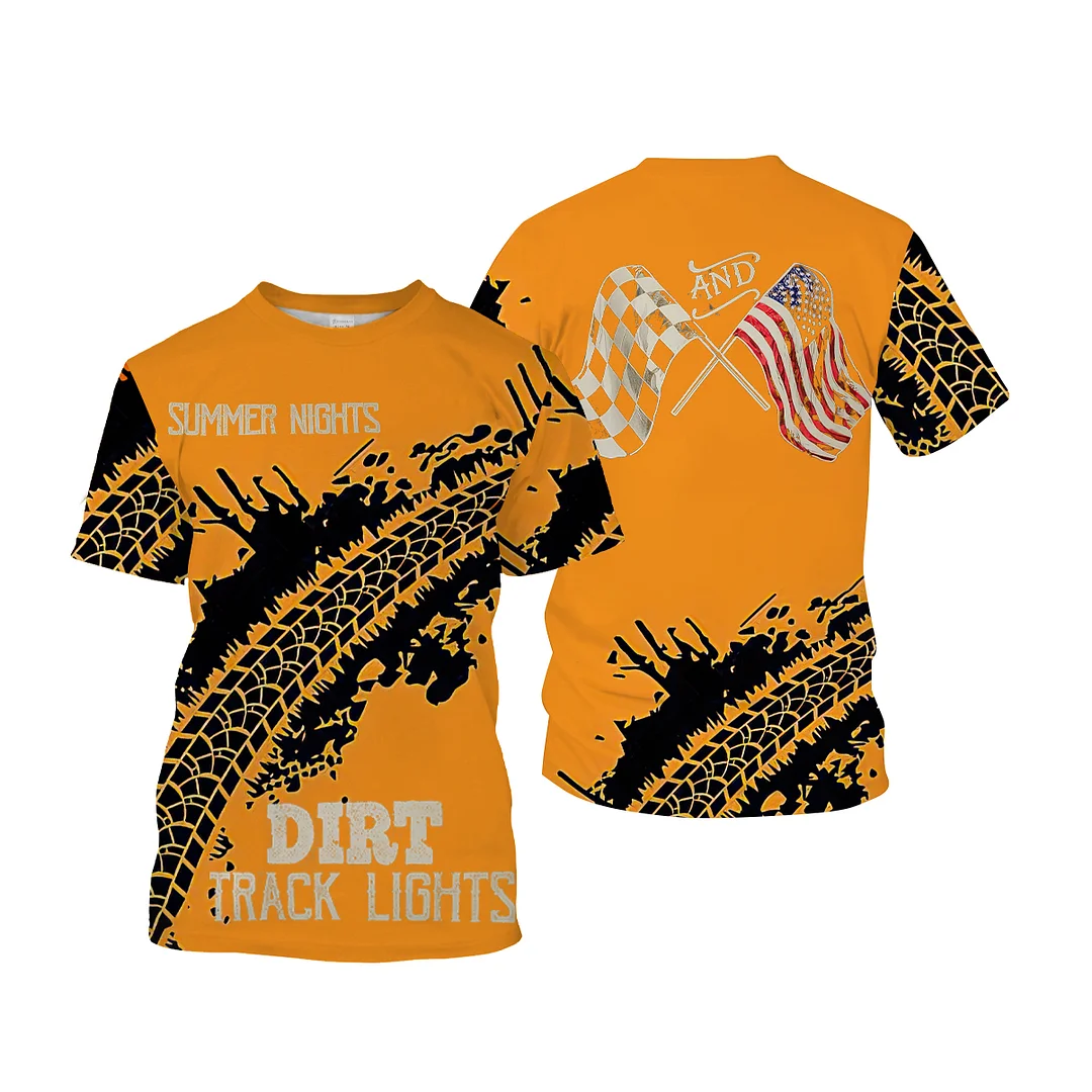 Summer Nights Dirt Track Lights Full Printed T-shirt - Devcarry