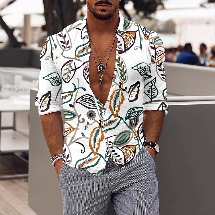 Casual Holiday Pattern Printing Mens Shirt