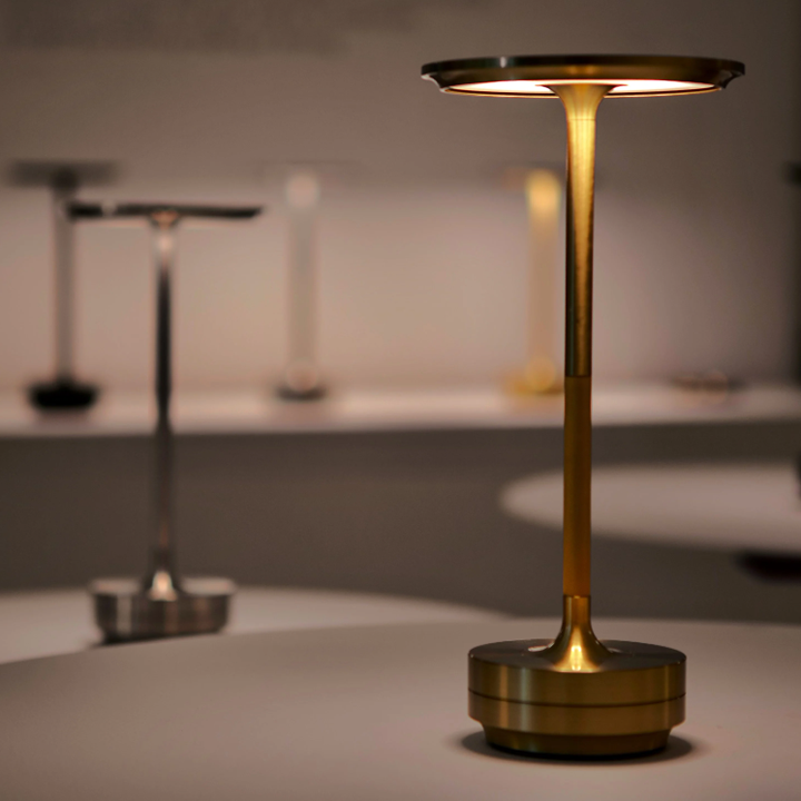 Metallic Cordless Table Lamp - Dimmable & Rechargeable Waterproof Desk Light socialshop