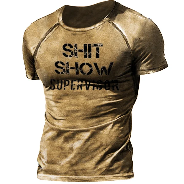 Shit Show Supervisor Men's Outdoor Tactical Retro Short Sleeve T-shirt / [viawink] /