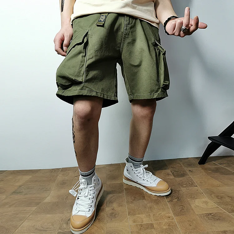 TIMSMEN American Belted Washed Cargo Casual Shorts