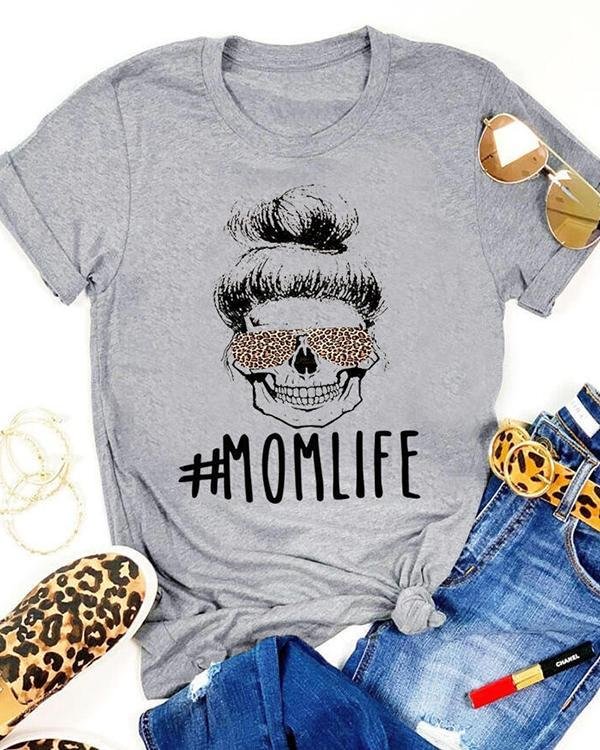 mom life leopard printed t shirt tee p171452