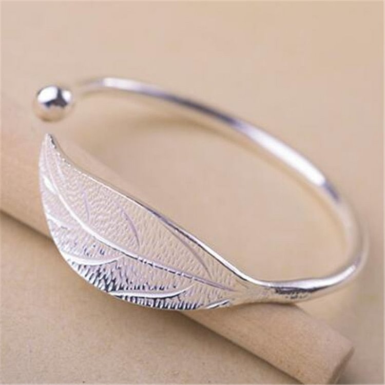 YOY-Silver Plated Leaf Charm Bracelets & Bangles For Women