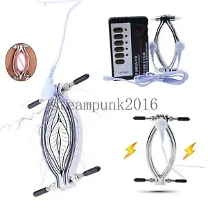 pornhint Pornhint E-Stim Stainless Steel Women Speculum Torture Clamps Chastity Spreader Bondage
