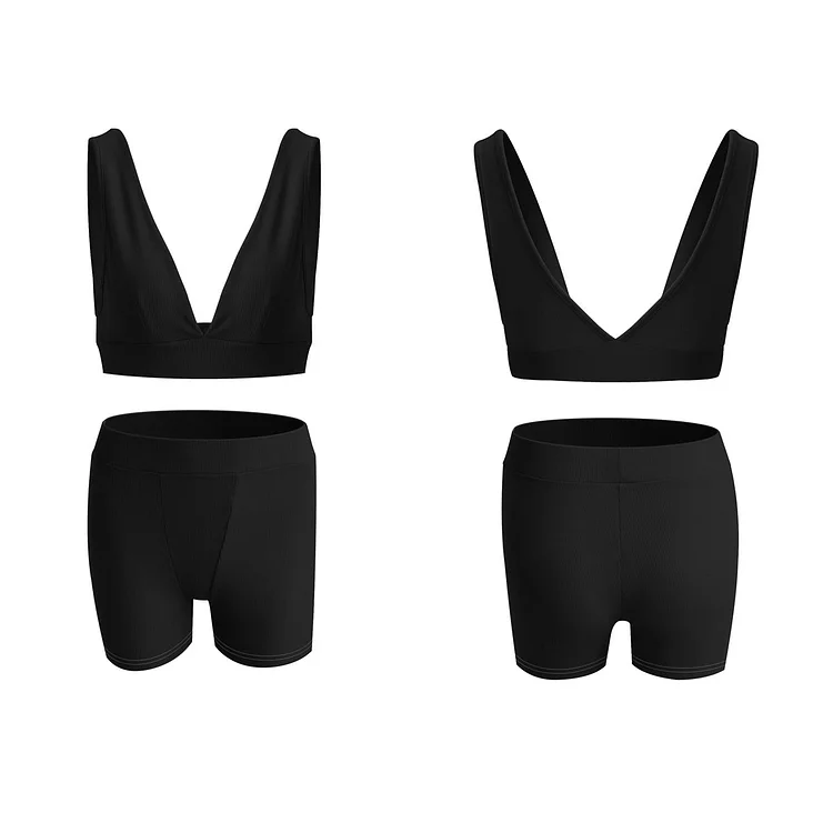 V-neck Sports Yoga Two-piece Suit