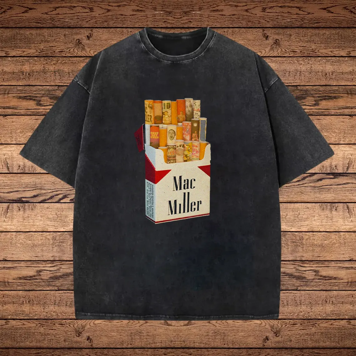Unique Graphic Print Washed T-shirt