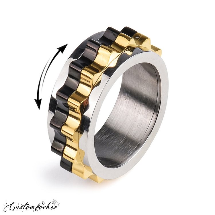 Turnable Gear Domineering Men's Ring