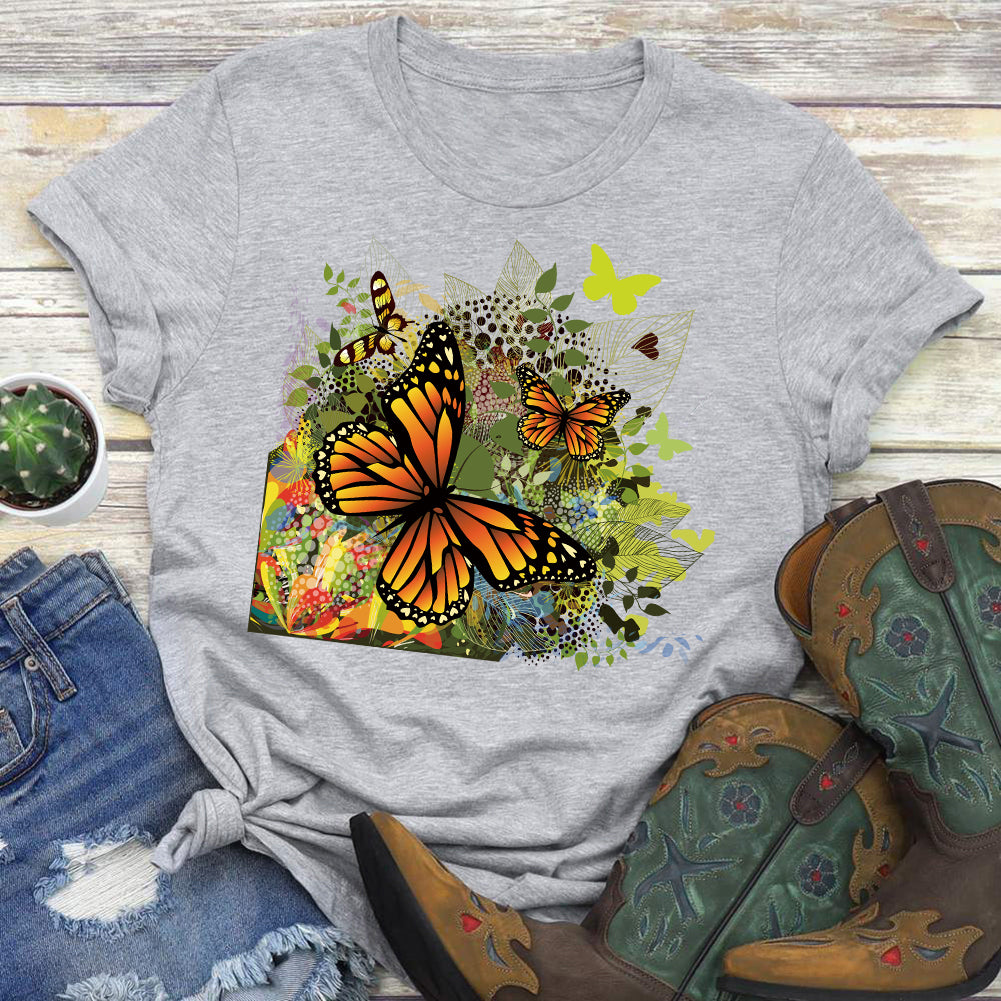 Butterfly flowers T-Shirt Tee-04980-Guru-buzz