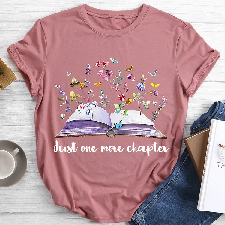 💯New Arrivals - Butterfly And Flowers Book Just One More Chapter T-shirt Tee-0019439