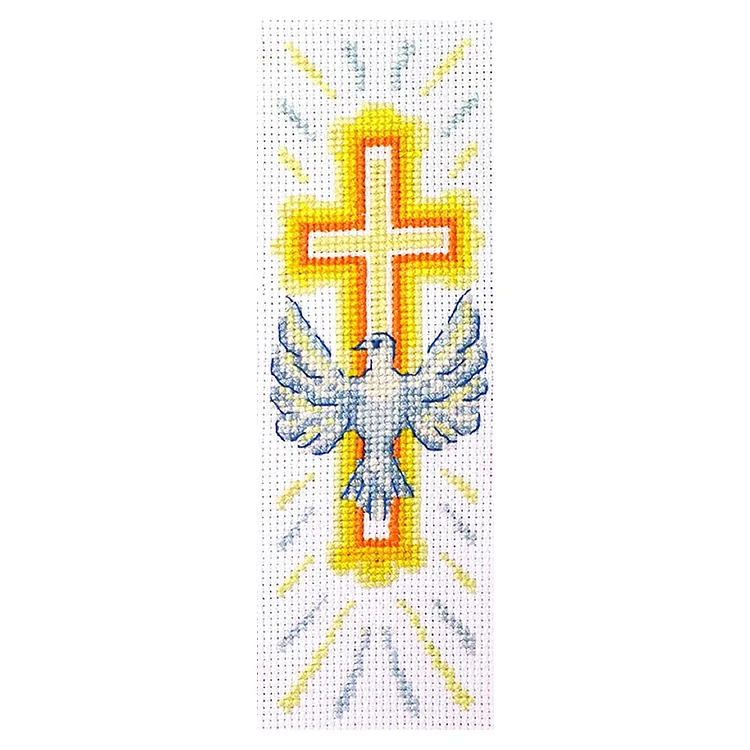 11CT Stamped Double-Sided White Dove Cross Embroidery Bookmarks 18x6cm gbfke