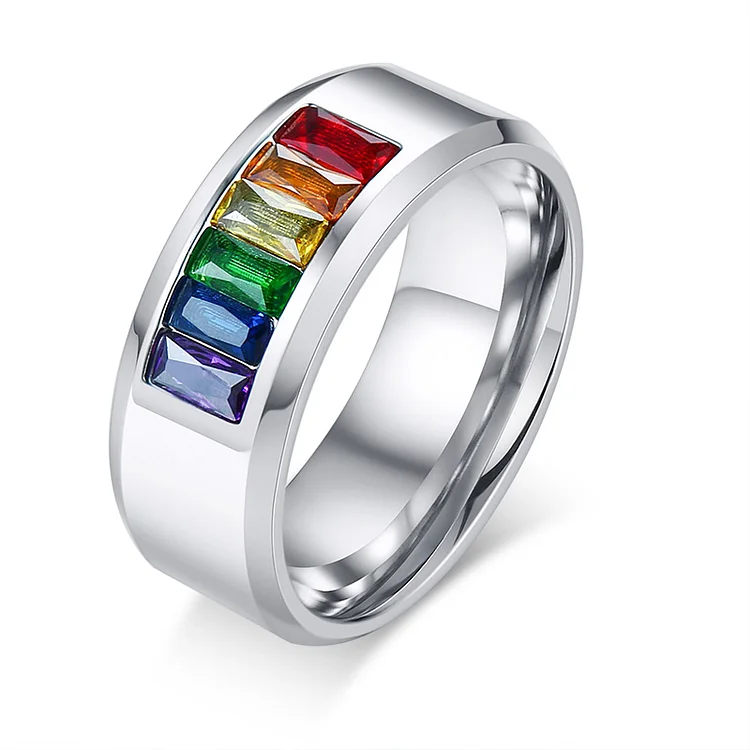 S925 Rainbow Ring Gay Pride Gifts for Her