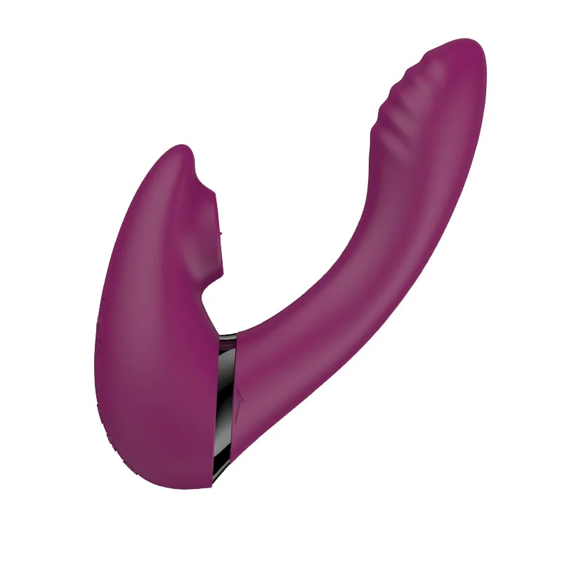 dark purple rose sexual toys 2-in-1 vibrating & licking suction toy