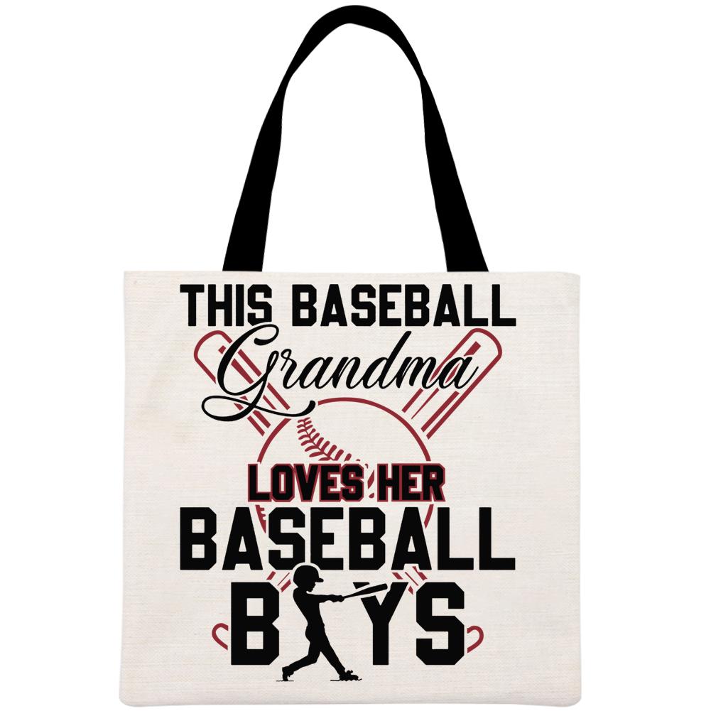 This baseball grandma loves her baseball boys Printed Linen Bag-Guru-buzz