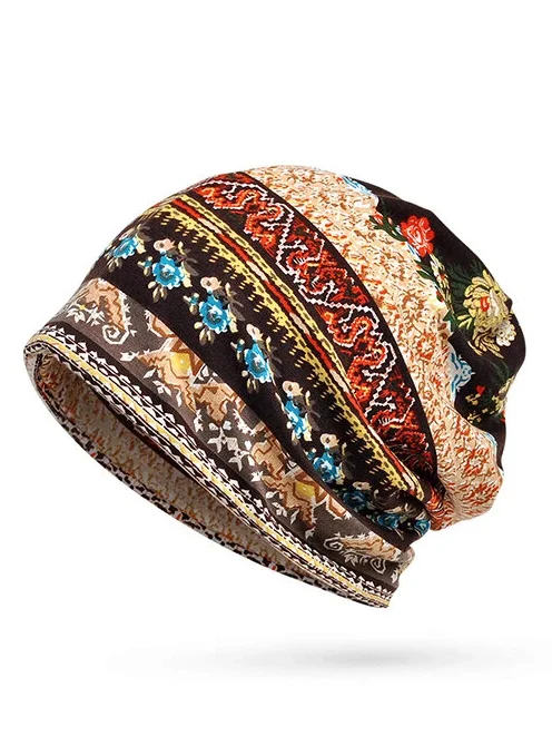 Women Cotton Covers Slouchy Soft Flexible Beanie Hat Dual-purpose bib hat