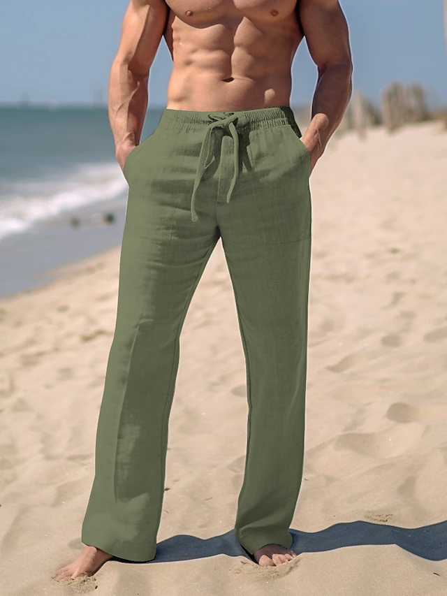 Suitmens Men's Simple Cotton And Linen Trousers