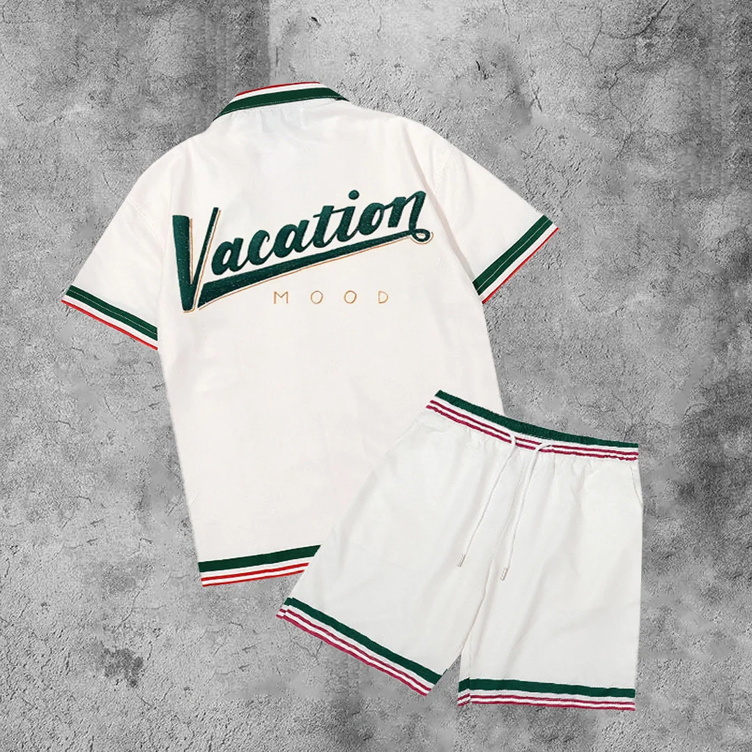 Vintage Vacation Mood Print Shirt And Shorts Co-Ord