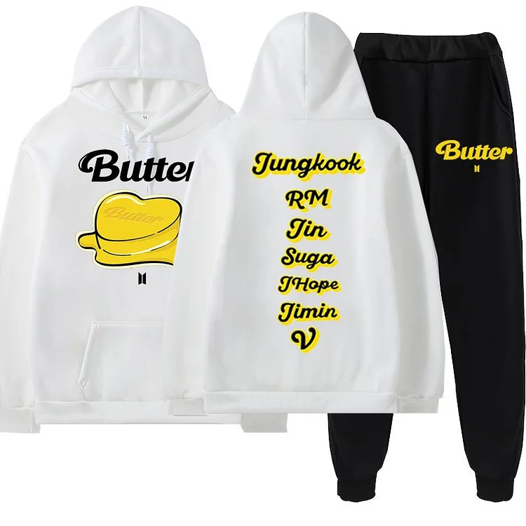 방탄소년단 Butter Collective Print Hoodie Suit
