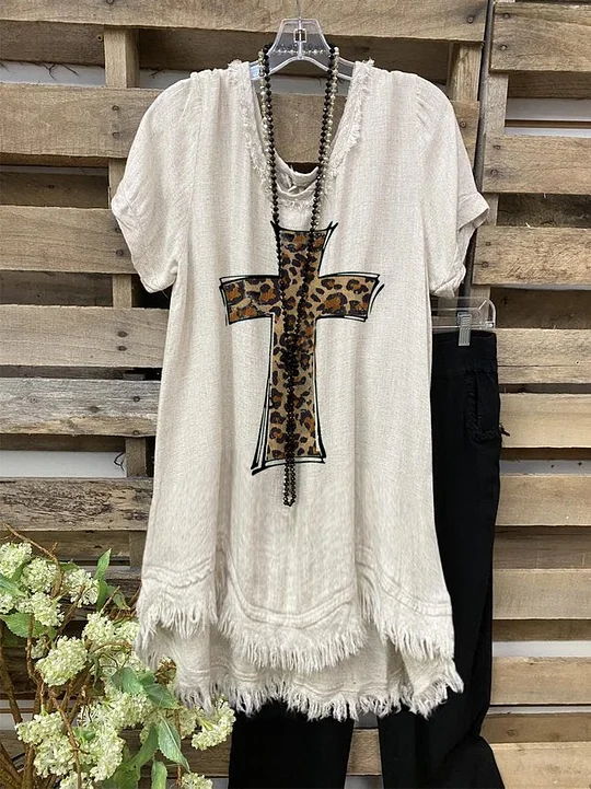 Casual Short Sleeve Animal Dresses