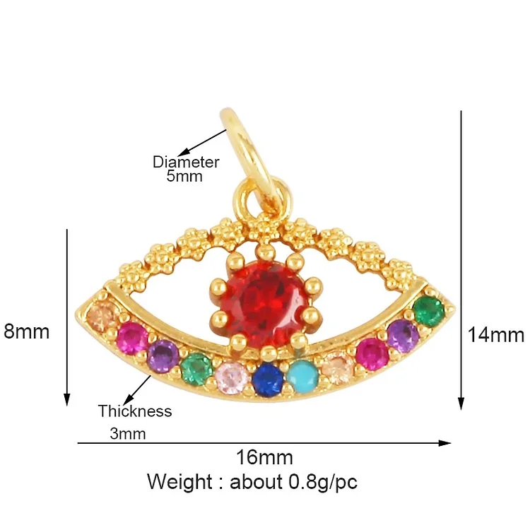 Round Heart Antique Amulet Turkish Lucky Evil Eye Charm Pendant,Cubic Zirconia CZ Paved,Jewelry Necklace Bracelet Accessories