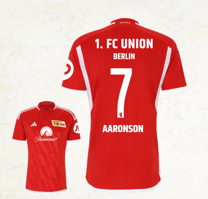 FC Union Berlin Brenden Aaronson 7 Home Shirt Kit 2023-2024