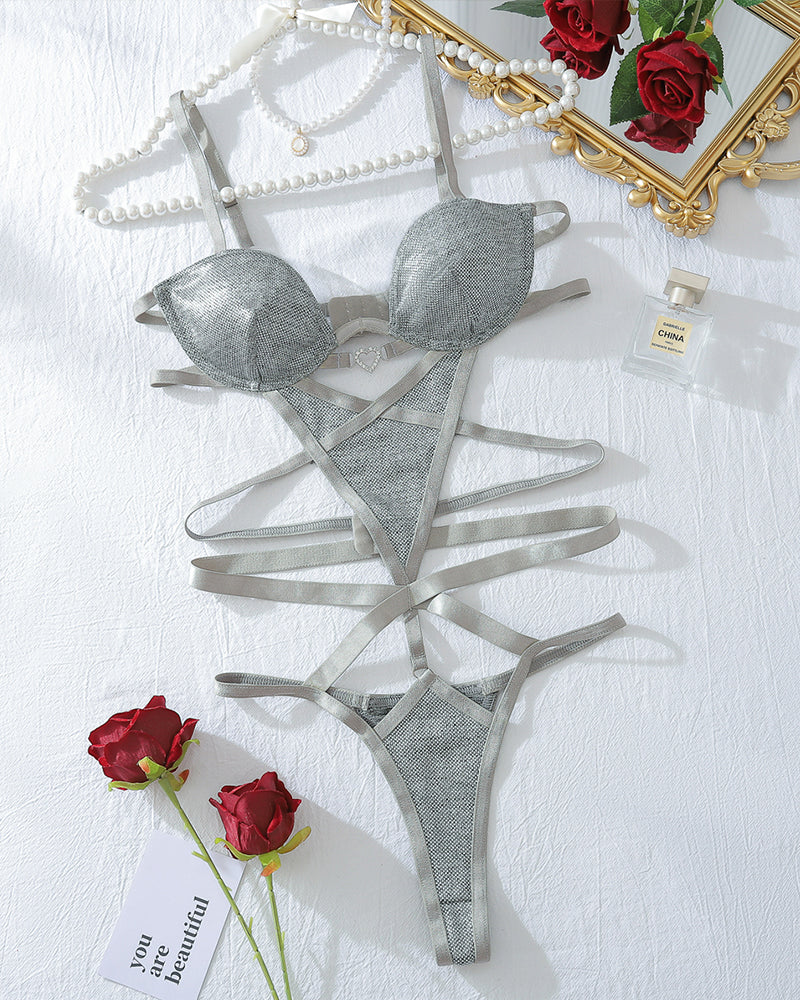 Lovingerie - Watch Me Sparkle Strappy Teddy Bodysuit