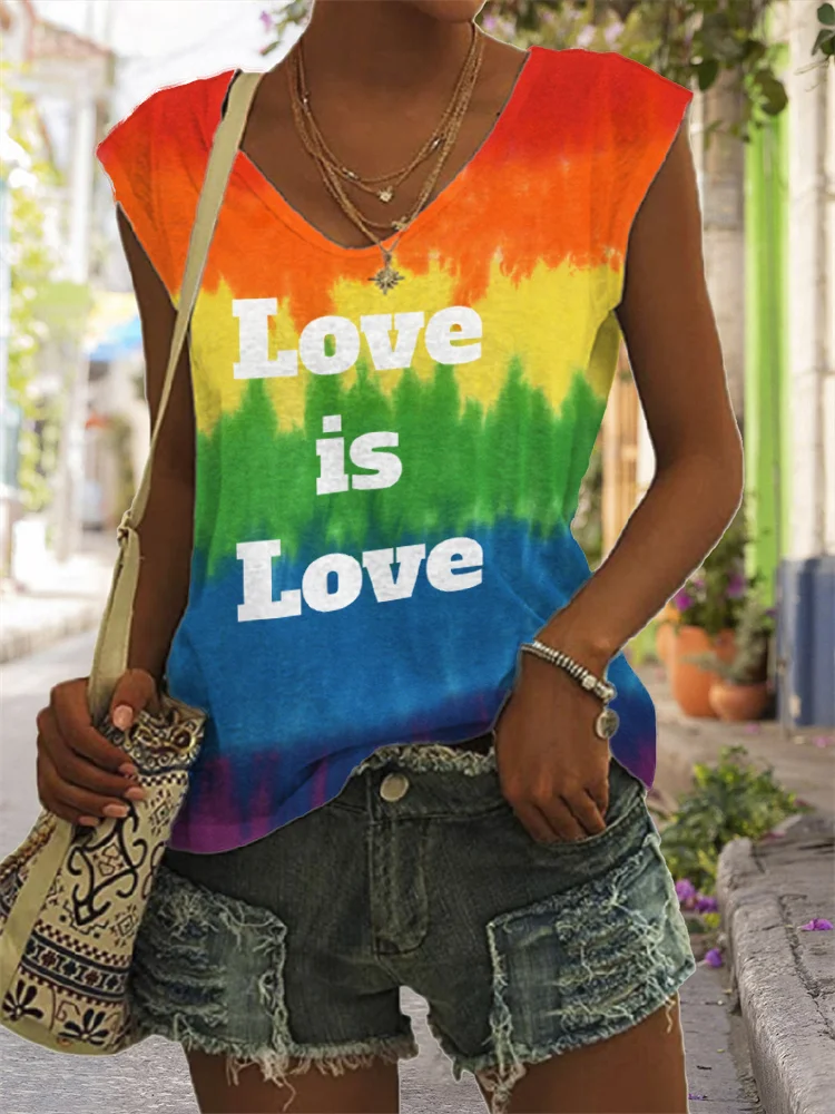 Love Is Love Rainbow Tie Dye Tank Top