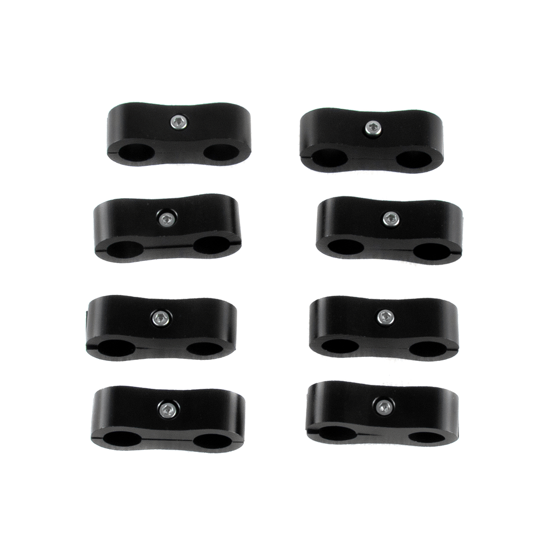 Alloyworks 8PCS 6AN Hose Separator Clamp Bracket Adapter For Oil Fuel Hose Line