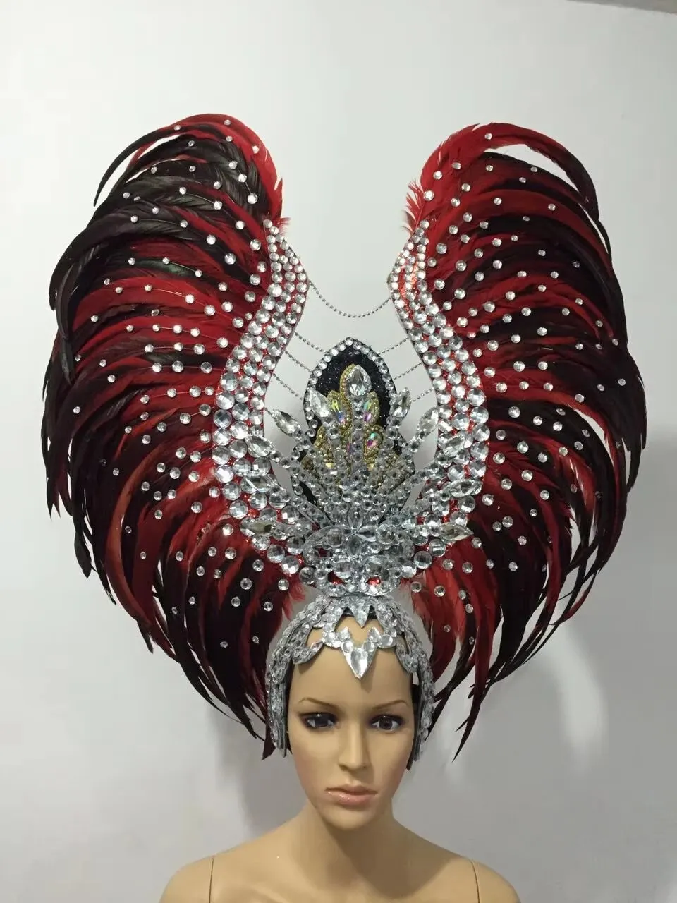 VCSHOES Dance party costumes evening gowns weddings street dances carnival costumes dance costumes belly dances Feather headdress in red