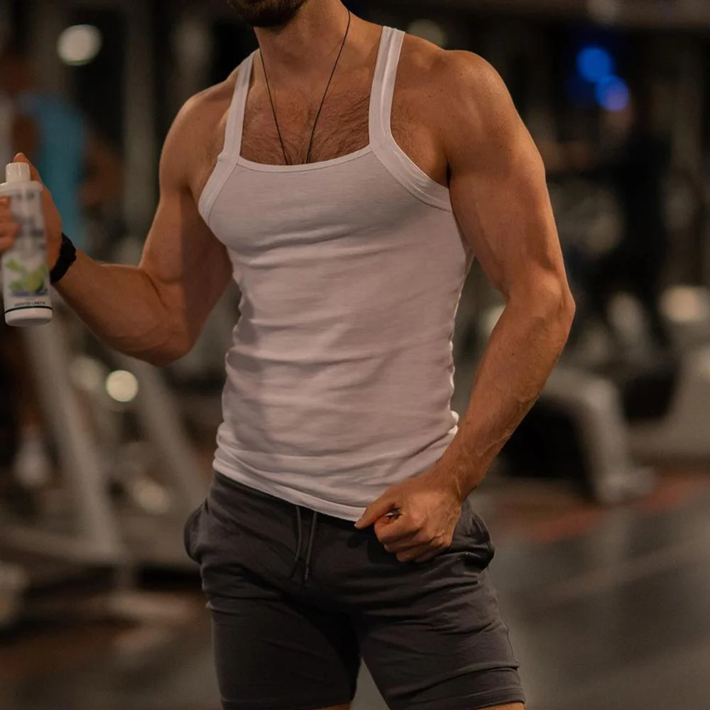 Men's Casual Solid Color Vest Breathable Sports Fitness Vest-inspireuse