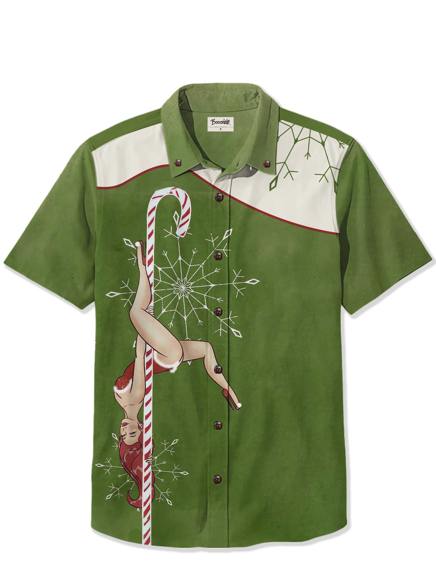Christmas Pole Dance Poster Girl Printed Hawaiian Shirt For Men Button ...