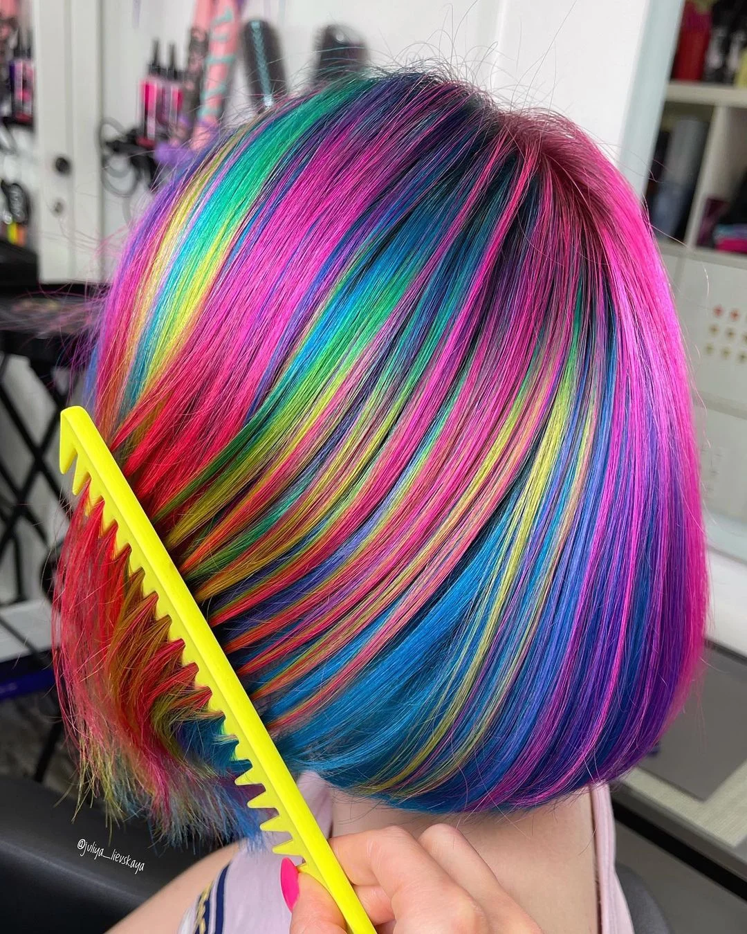 Zaesvini Hair® | (✨NEW) BLUE COLORFUL RAINBOW COLORSHAIR WIG Zaesvini