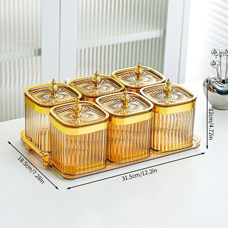 [High-grade Material] Multipurpose Light Luxury Pastry and Nut Sealed Jar 6PCS/Set