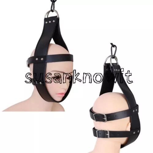 pornhint Pornhint PU Leather Suspension Handcuffs Wrist Harness Head Hood D Ring Restraint Game Libido