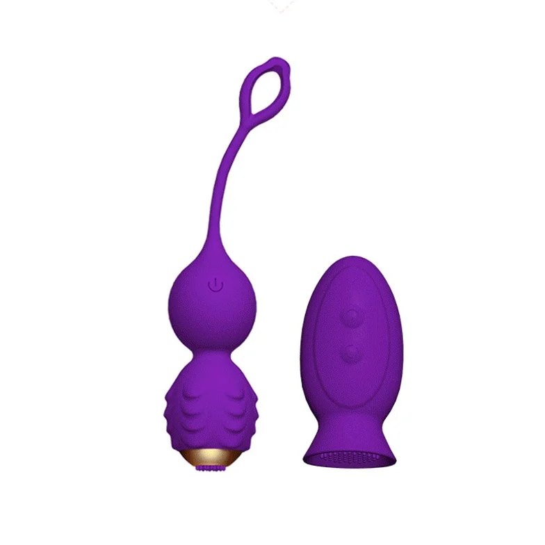 12 Frequency Vibration Kegal Ball With Clit Brush - Rose Toy