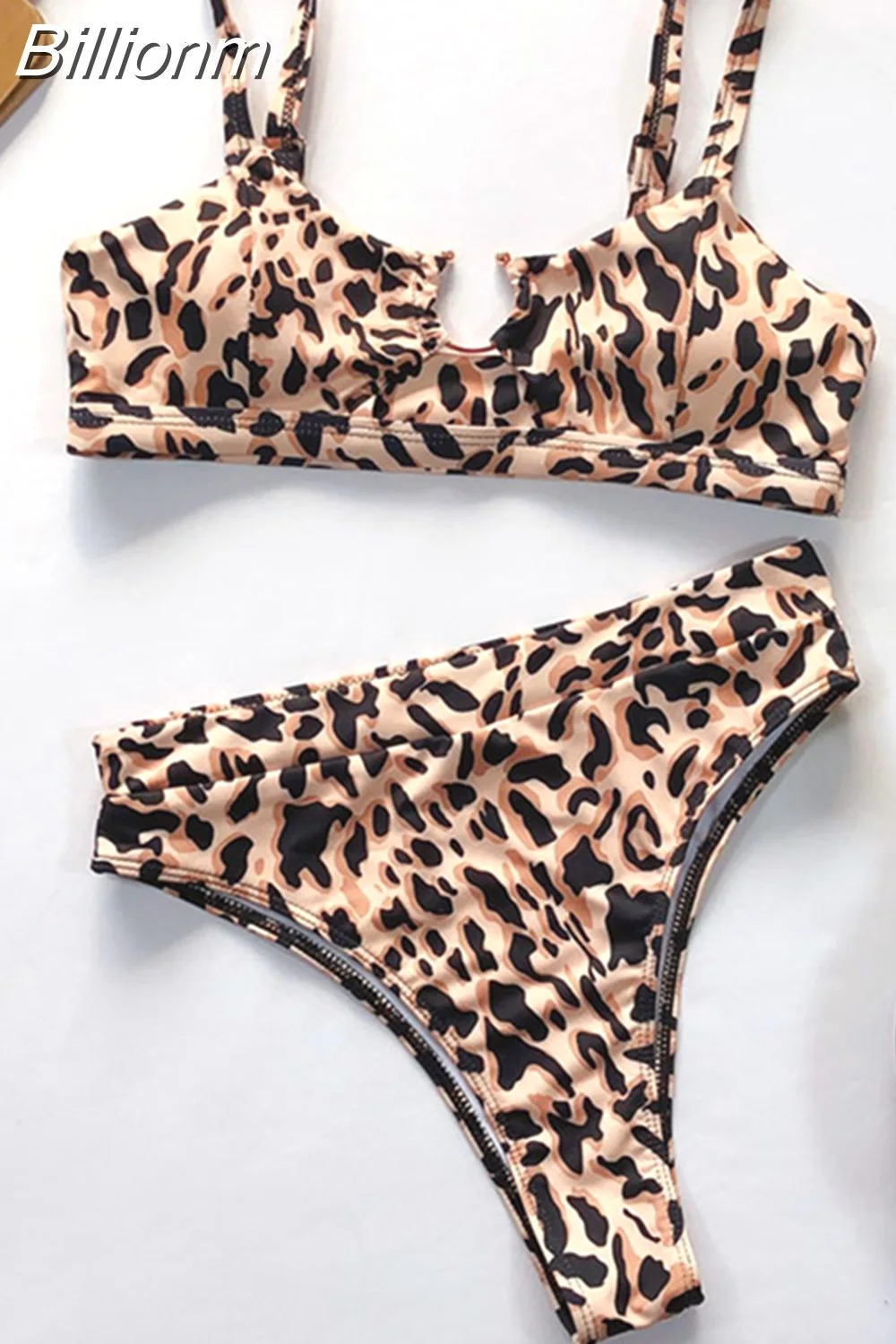 Billionm Leopard Bikini Micro Bikini Set Push Up Thong High Cut