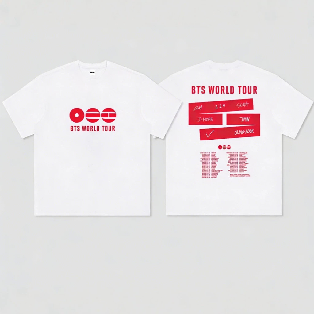 Official BTS Arirang World Tour Support T-Shirt - Red & Grey