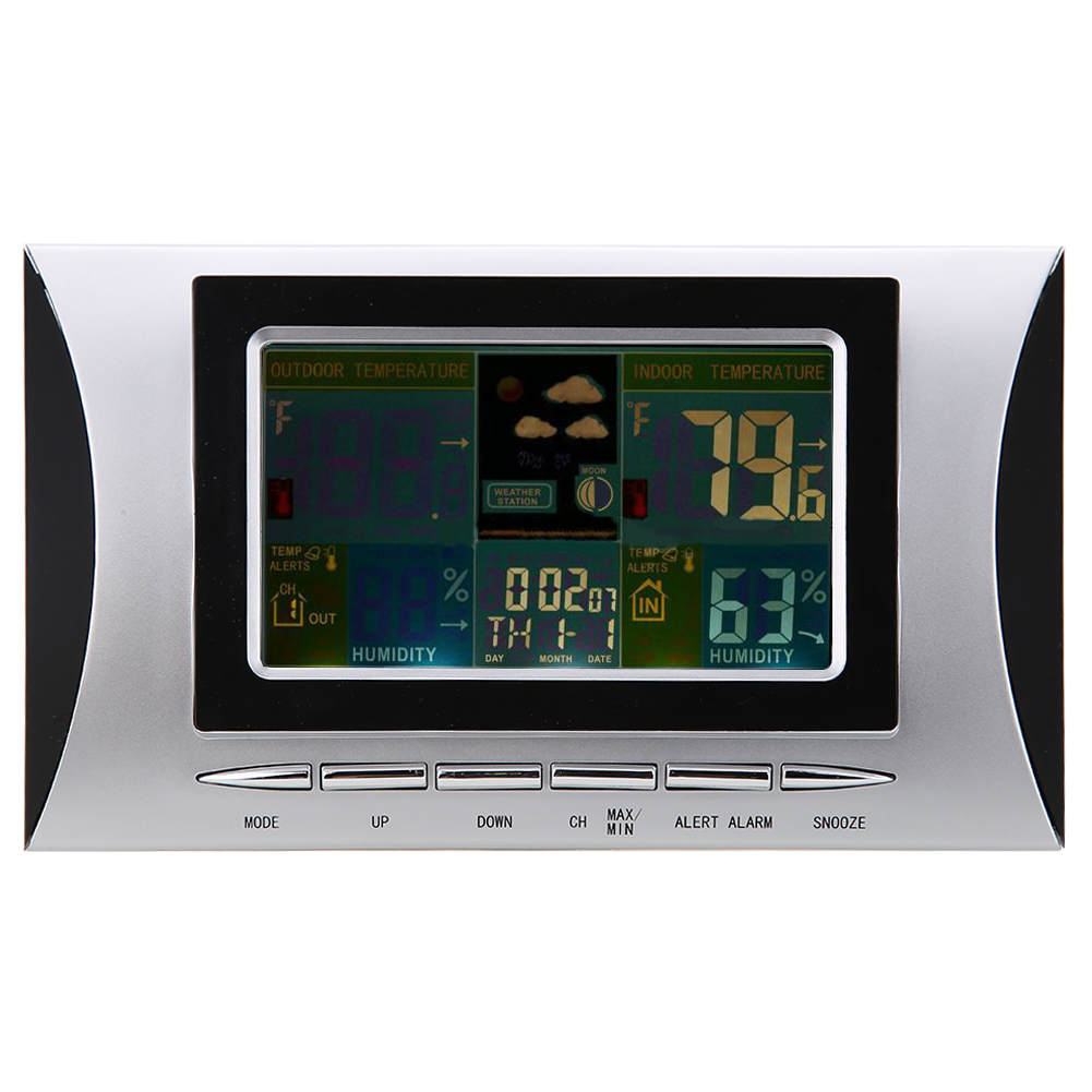 Wireless Weather Station Alarm Clock Barometer Digital LCD Colorful Display-118396, 501 Original
Wireless Weather Station Alarm Clock Barometer Digital LCD Colorful Display-118396, 501 Original