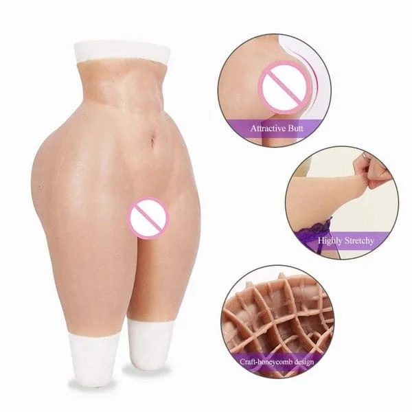 pornhint Pornhint High Quality Medical Silicone Realistic Silicone Hip Enhancer Pants - Cosplay Female Body Parts - Female Silicone Made Booty Hips Parts